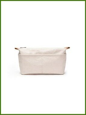 Cotton Canvas Purse Organizer Insert with Compartments Travel Cosmetic Makeup